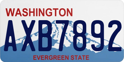 WA license plate AXB7892