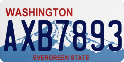 WA license plate AXB7893