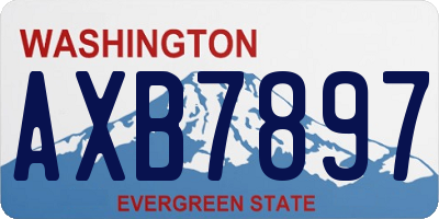 WA license plate AXB7897