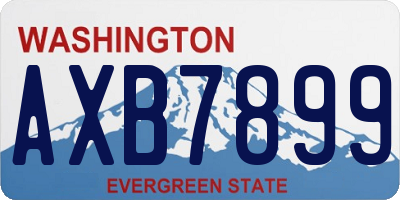 WA license plate AXB7899