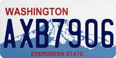 WA license plate AXB7906