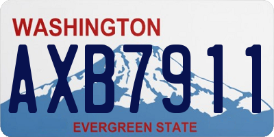 WA license plate AXB7911