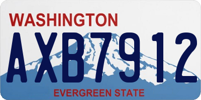 WA license plate AXB7912