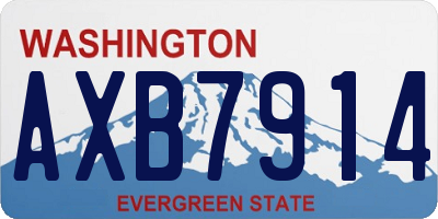 WA license plate AXB7914
