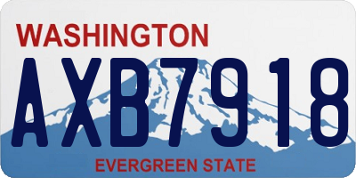 WA license plate AXB7918