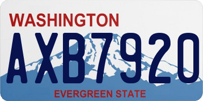 WA license plate AXB7920
