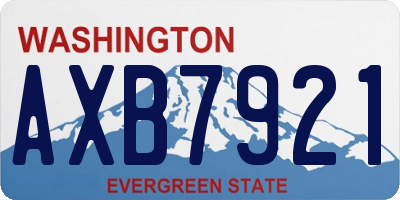 WA license plate AXB7921