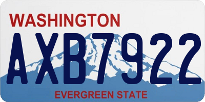 WA license plate AXB7922