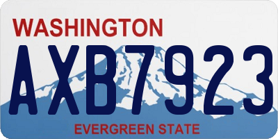 WA license plate AXB7923