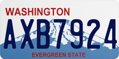WA license plate AXB7924