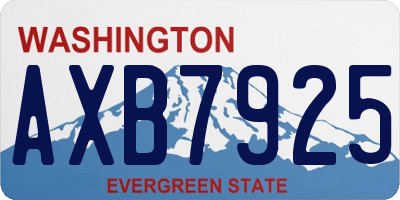 WA license plate AXB7925