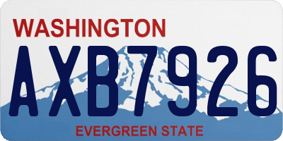 WA license plate AXB7926