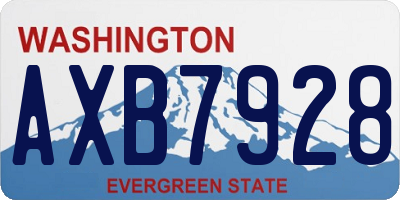 WA license plate AXB7928