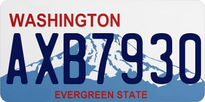 WA license plate AXB7930