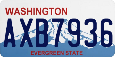 WA license plate AXB7936