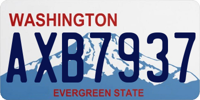 WA license plate AXB7937