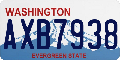 WA license plate AXB7938