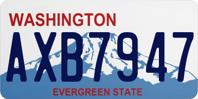 WA license plate AXB7947