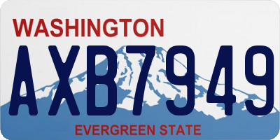 WA license plate AXB7949