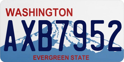 WA license plate AXB7952