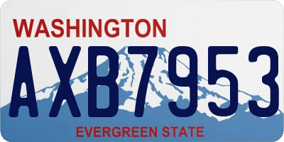 WA license plate AXB7953