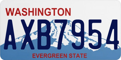 WA license plate AXB7954