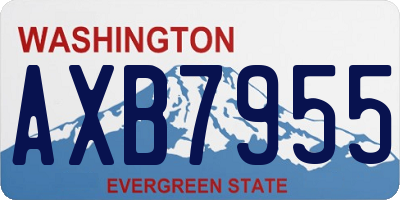WA license plate AXB7955