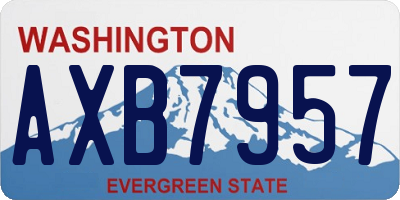 WA license plate AXB7957