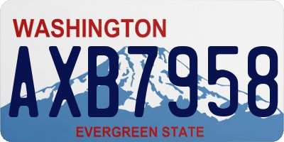 WA license plate AXB7958