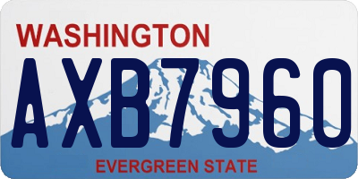 WA license plate AXB7960