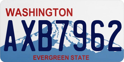 WA license plate AXB7962