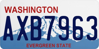 WA license plate AXB7963