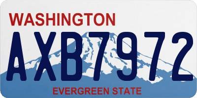 WA license plate AXB7972