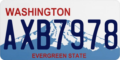 WA license plate AXB7978