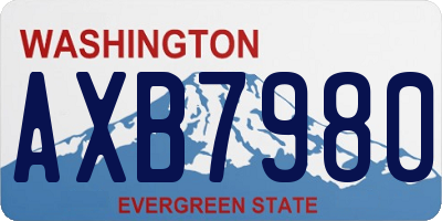 WA license plate AXB7980