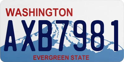 WA license plate AXB7981