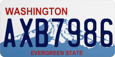WA license plate AXB7986