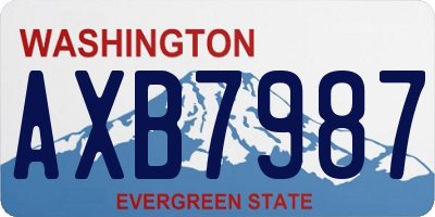 WA license plate AXB7987