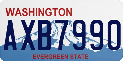 WA license plate AXB7990