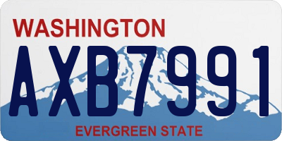 WA license plate AXB7991