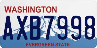 WA license plate AXB7998