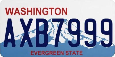 WA license plate AXB7999