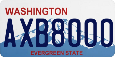 WA license plate AXB8000