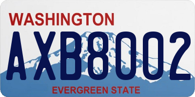 WA license plate AXB8002