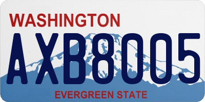 WA license plate AXB8005