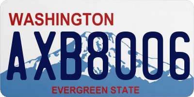 WA license plate AXB8006