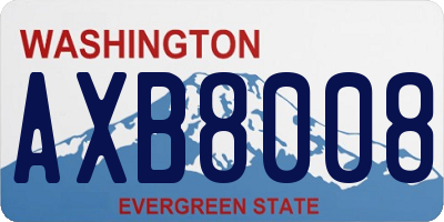 WA license plate AXB8008