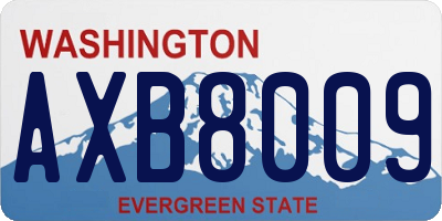 WA license plate AXB8009