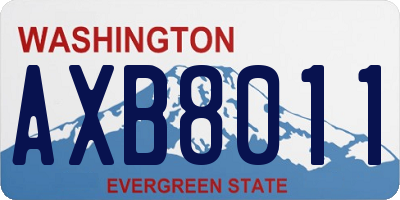 WA license plate AXB8011