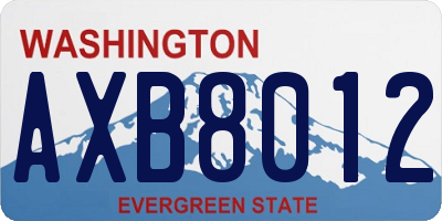 WA license plate AXB8012